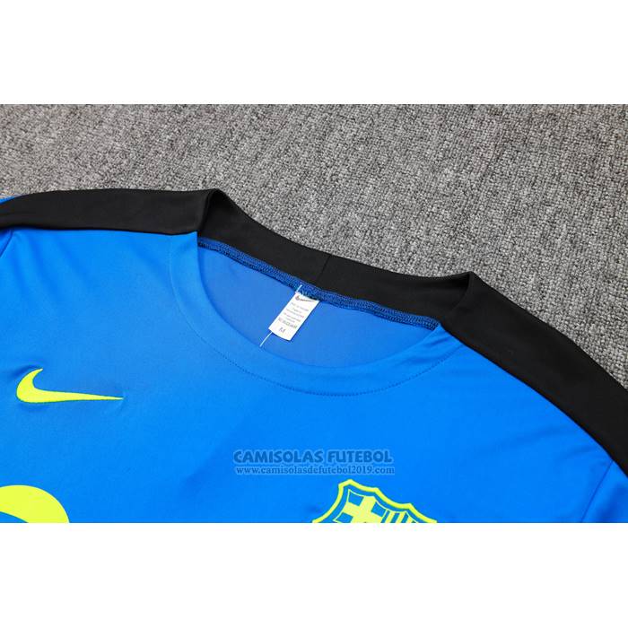 Fato de Treino Barcelona Manga Curta 2024-2025 Azul - Calcas Curta